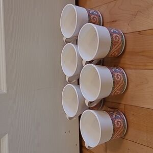 6 Corning ware sand art pattern mugs